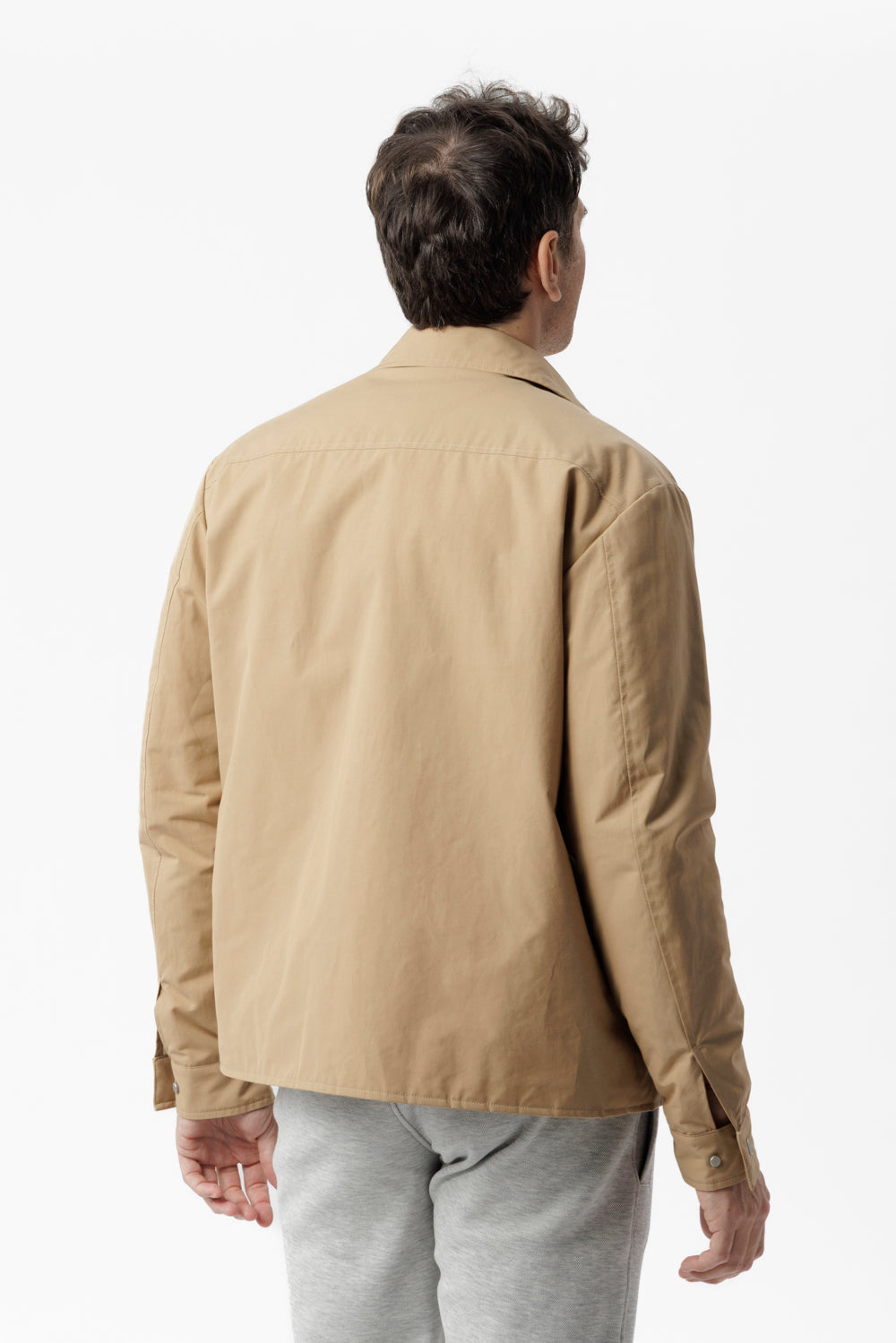 Camel technical cotton overshirt