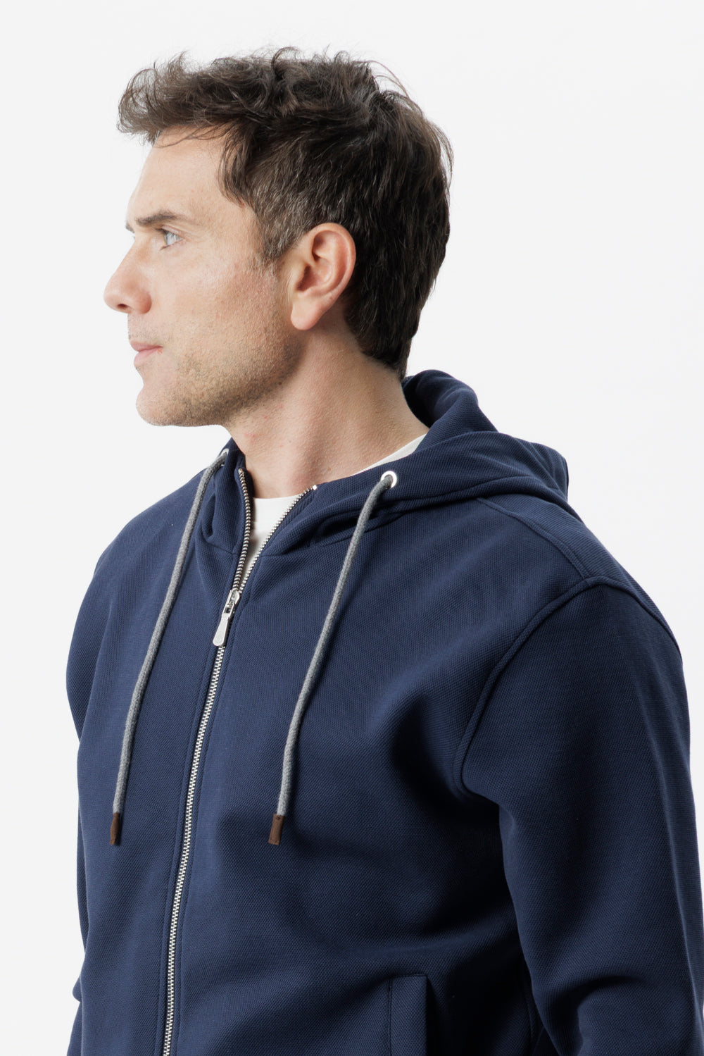 Blue zip-up hoodie
