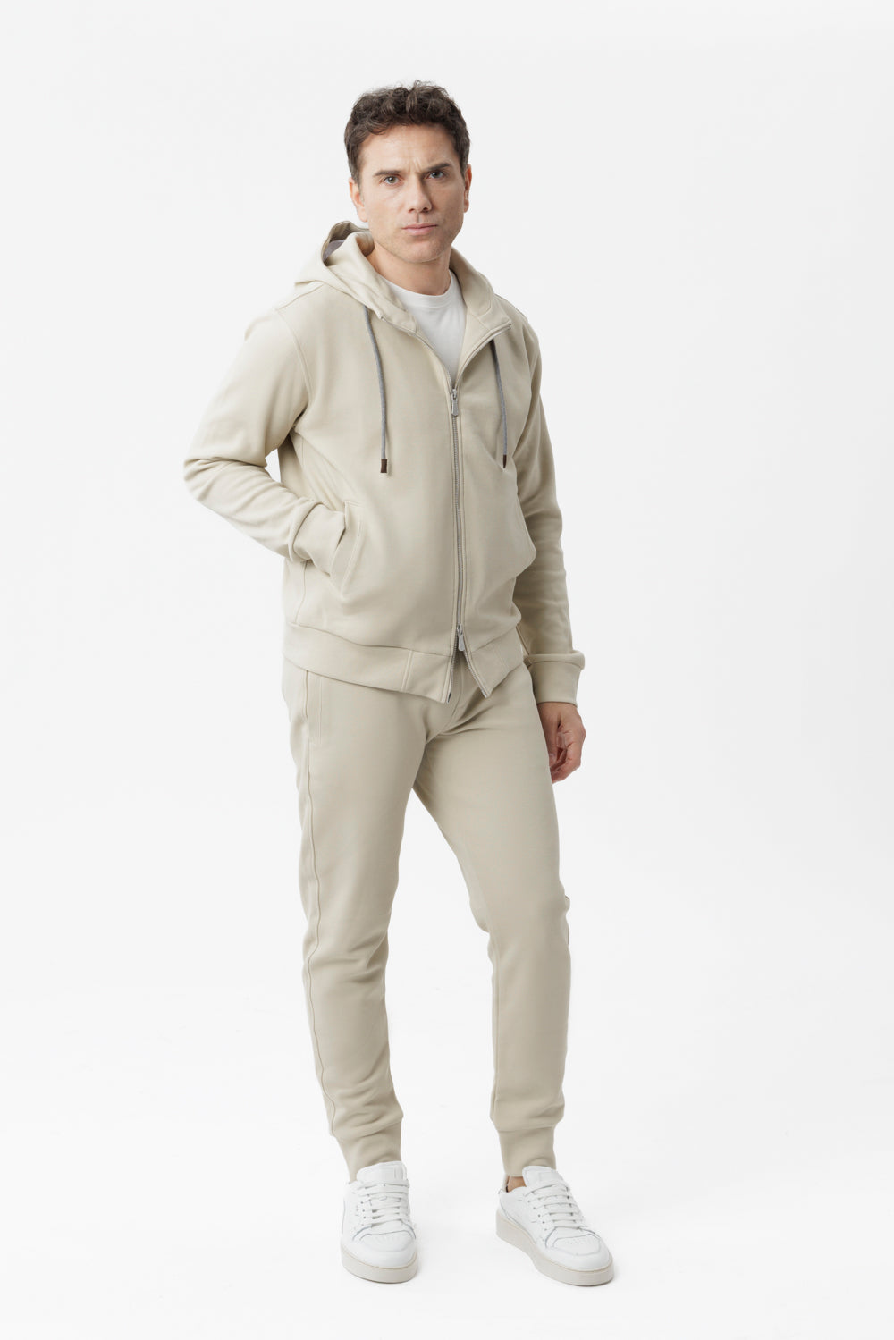 Sand zip hoodie