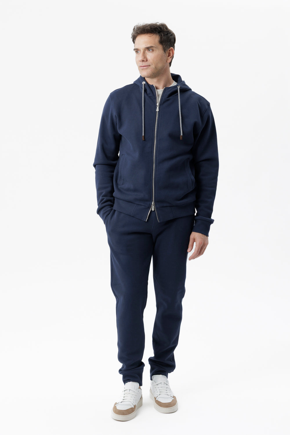 Blue zip-up hoodie