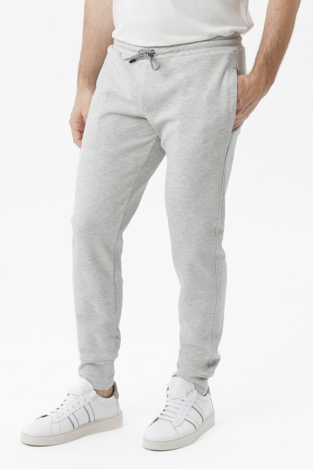 Grey cotton jogger trousers