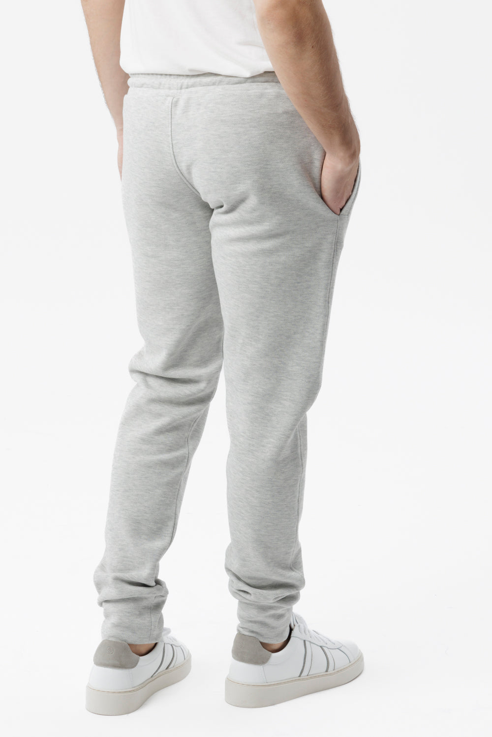 Grey cotton jogger trousers