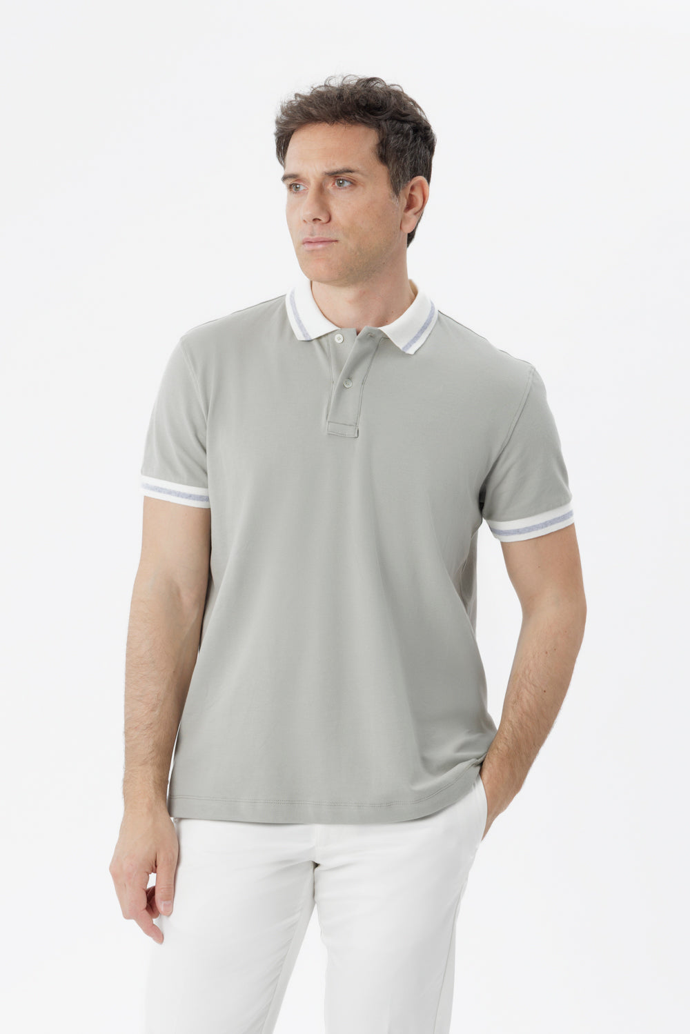 Polo shirt with contrast grey details