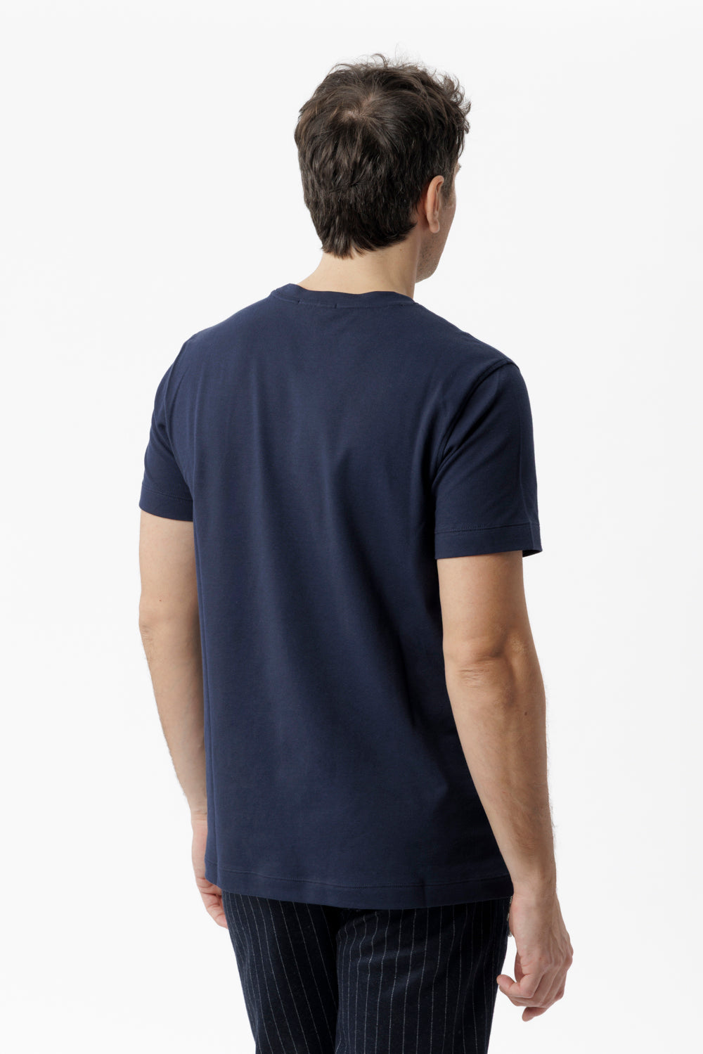 Blue cotton and bamboo T-shirt