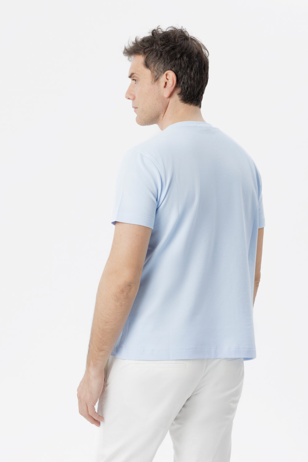 Light blue stretch cotton T-shirt