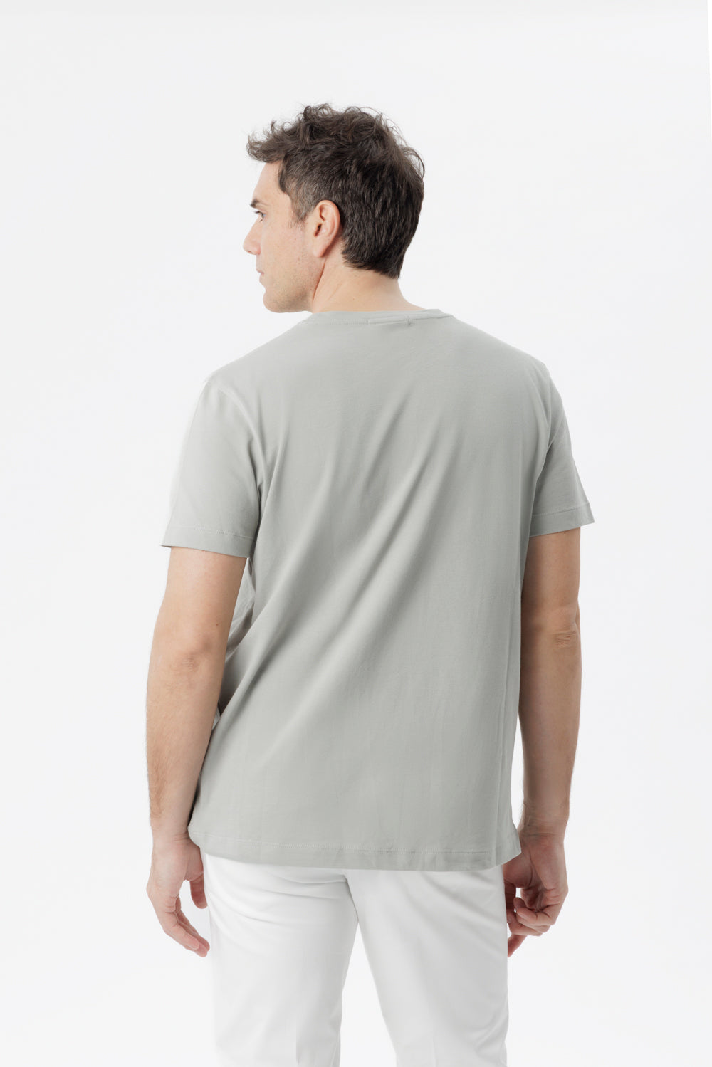Grey stretch cotton t-shirt