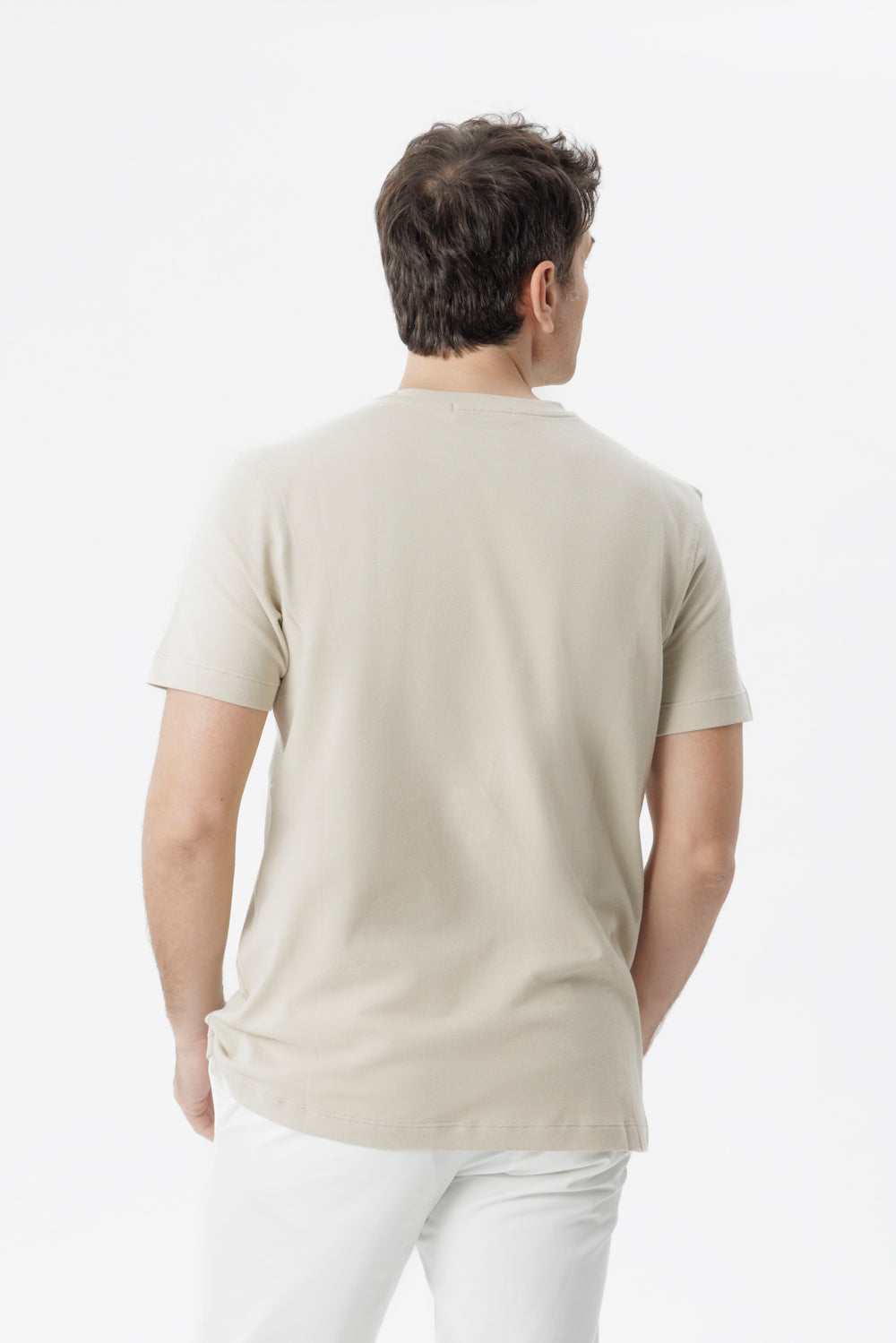 Sand stretch cotton T-shirt