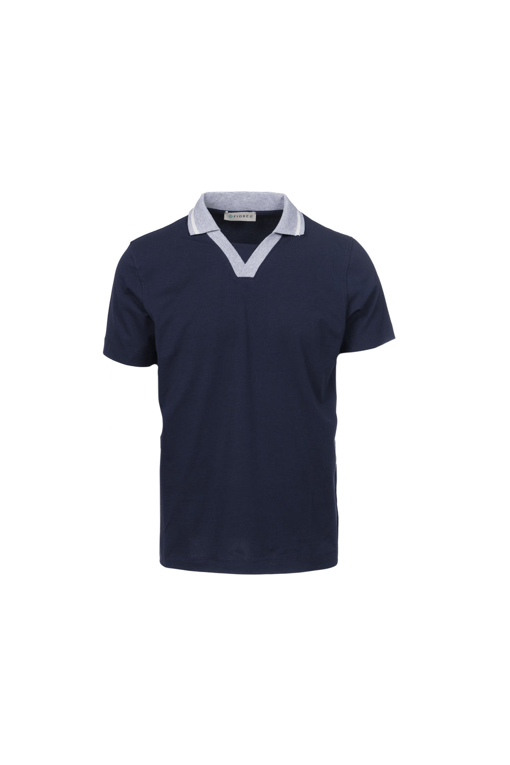 Blue stretch cotton polo shirt