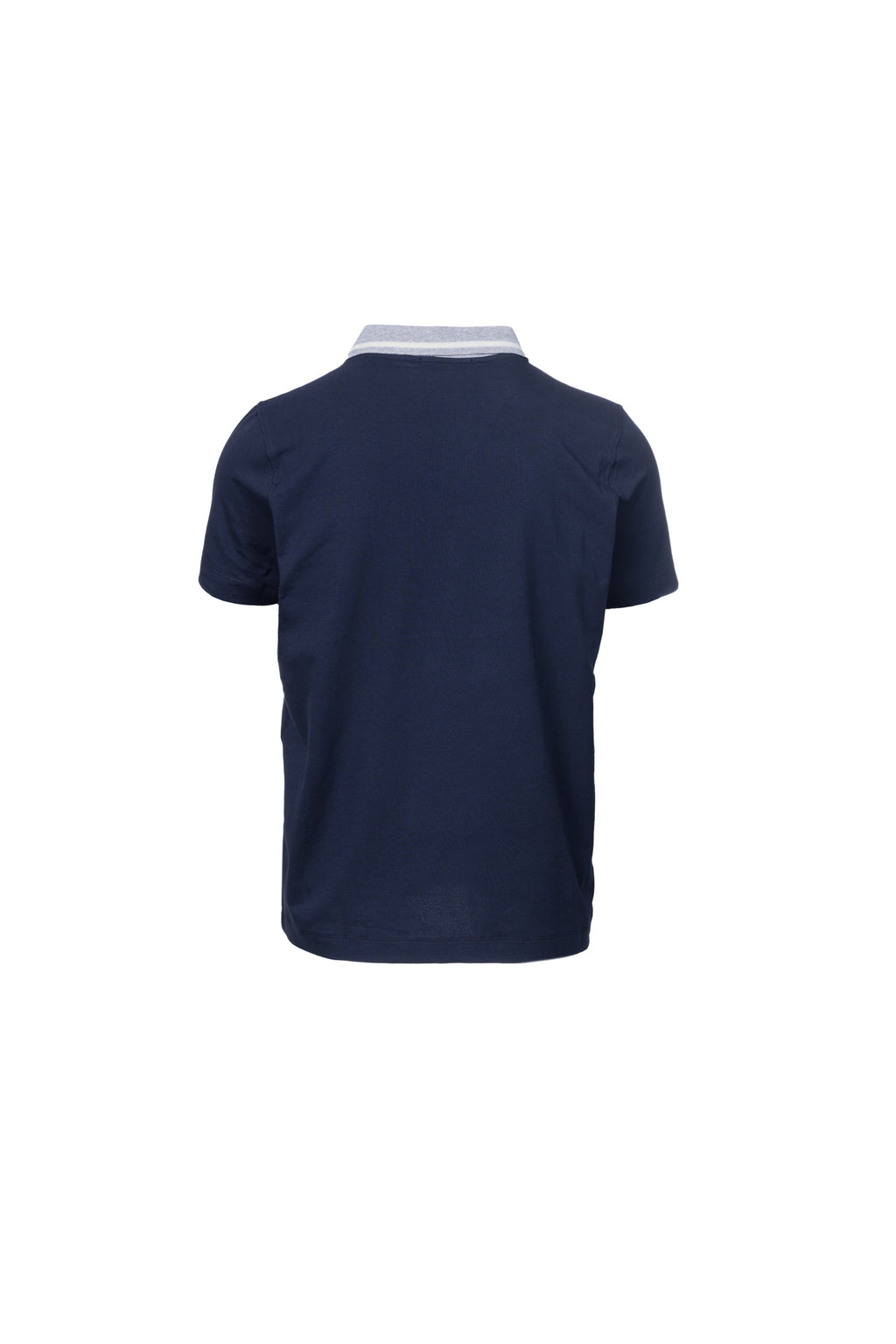 Blue stretch cotton polo shirt