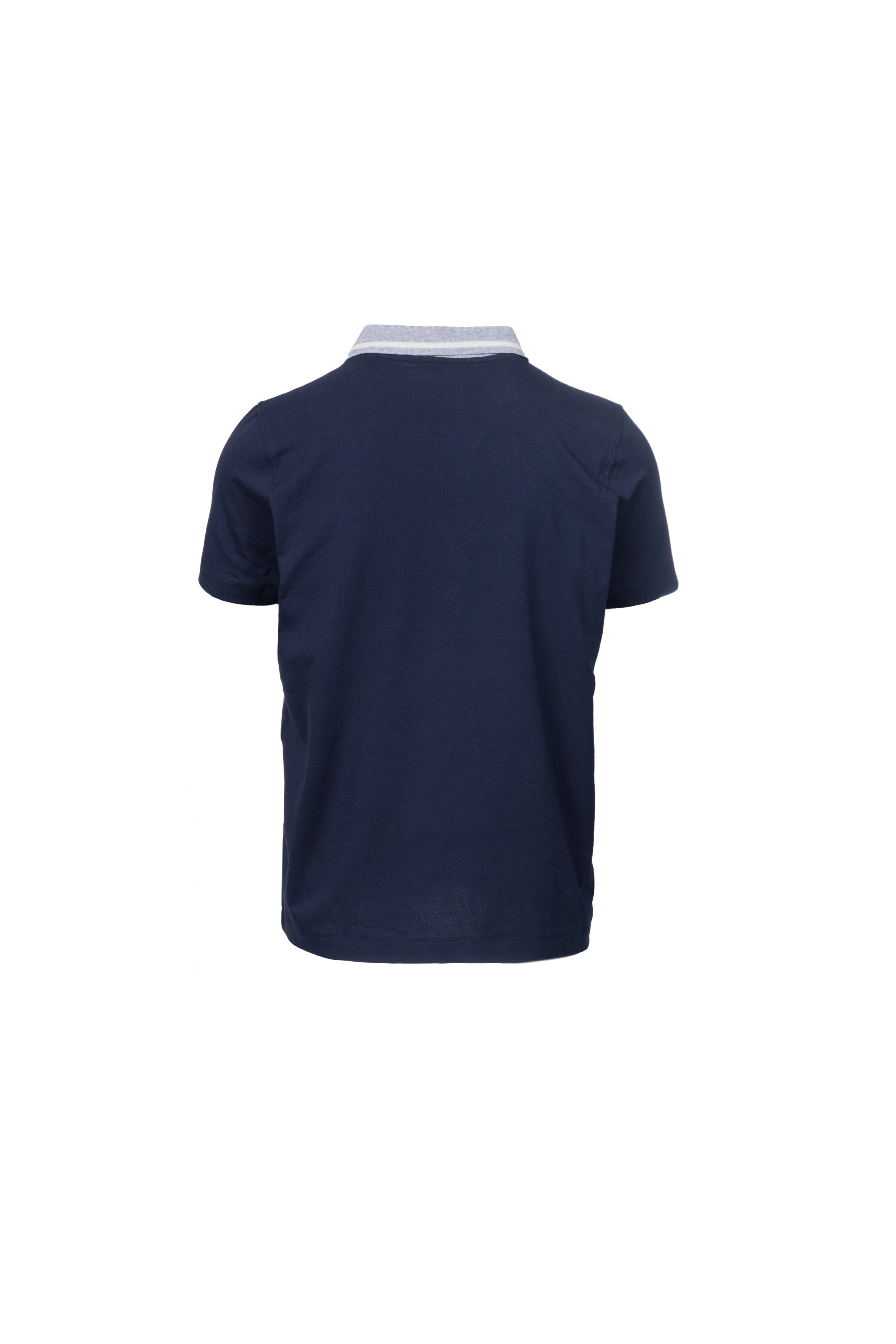 Blue stretch cotton polo shirt