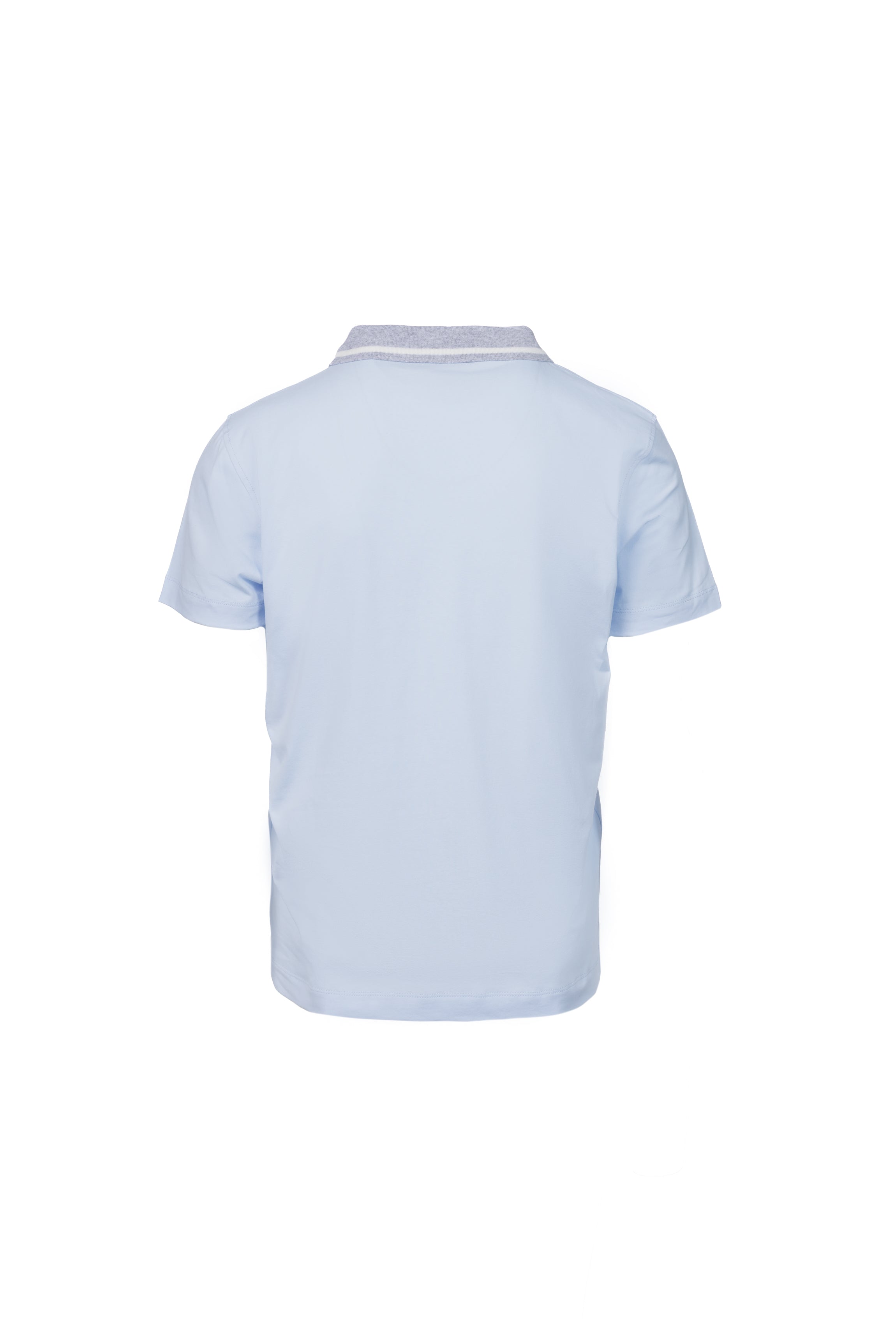 Sky blue stretch cotton polo shirt
