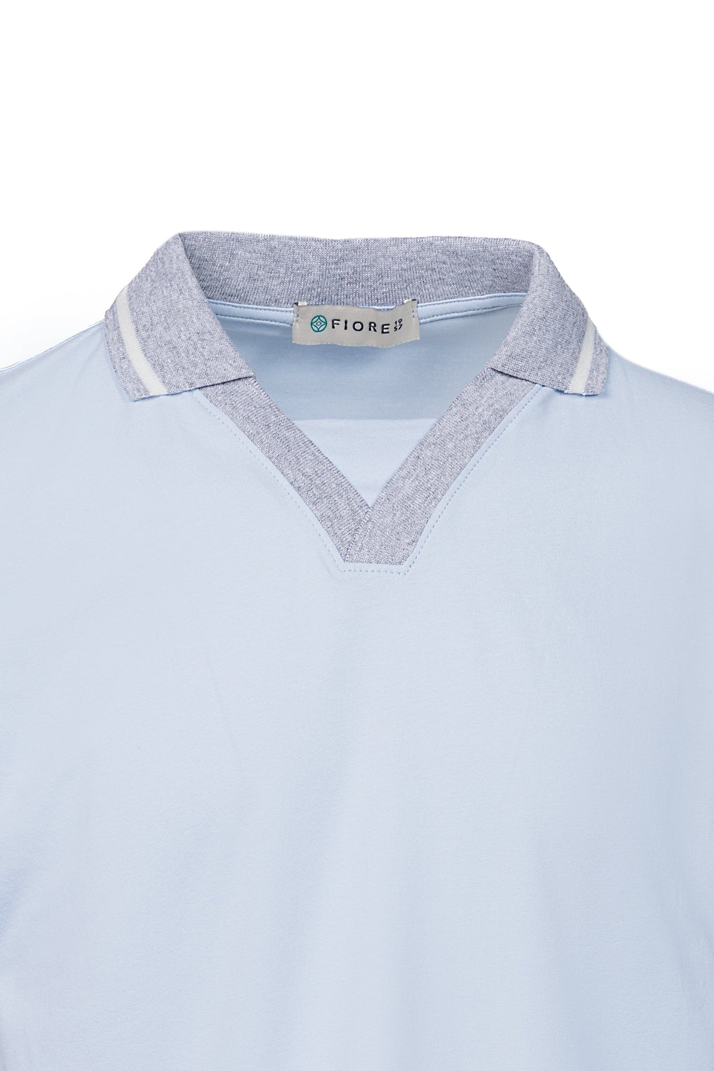 Sky blue stretch cotton polo shirt