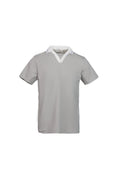Grey stretch cotton polo shirt