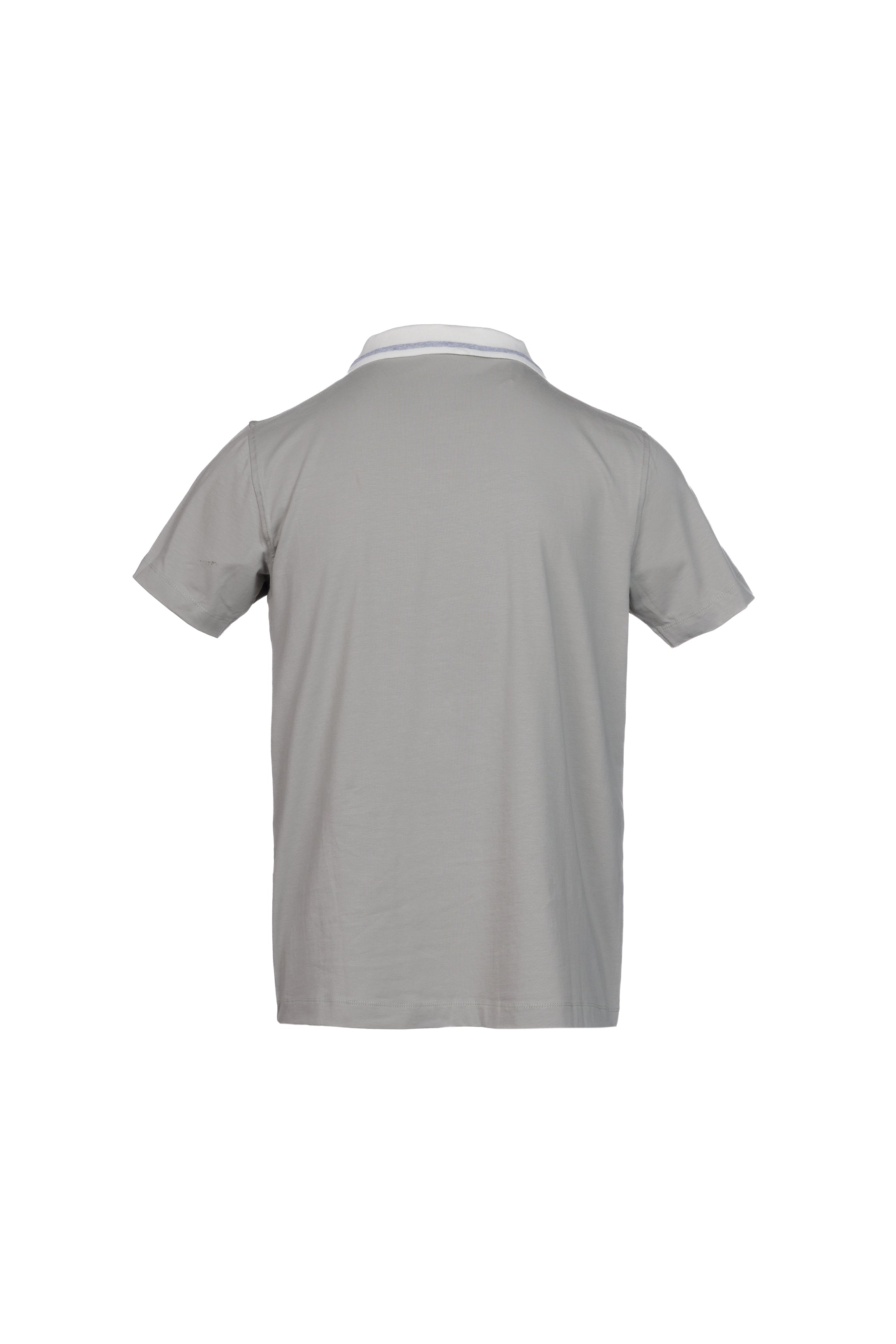 Grey stretch cotton polo shirt