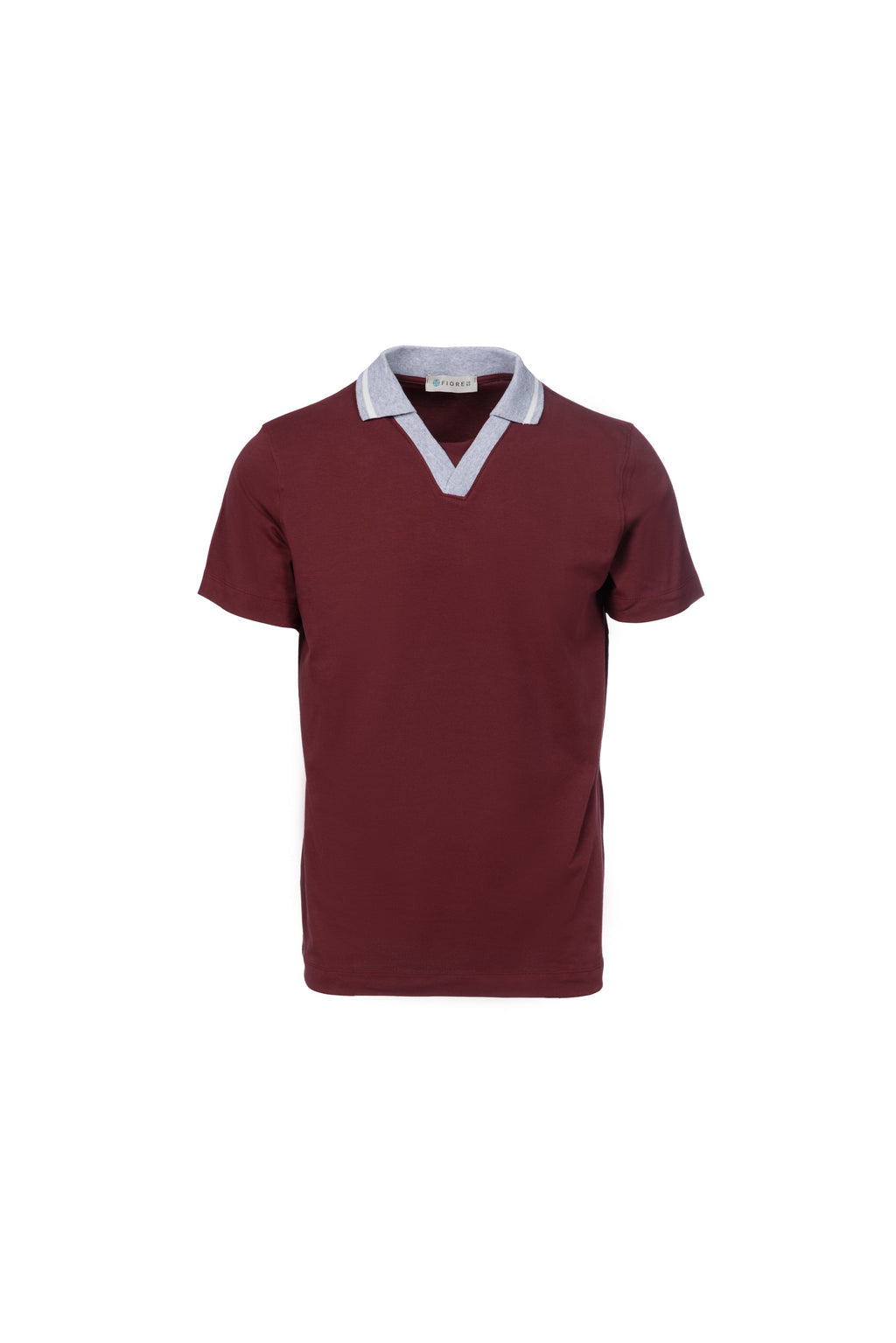 Burgundy stretch cotton polo shirt