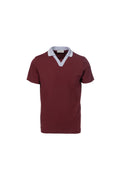 Burgundy stretch cotton polo shirt