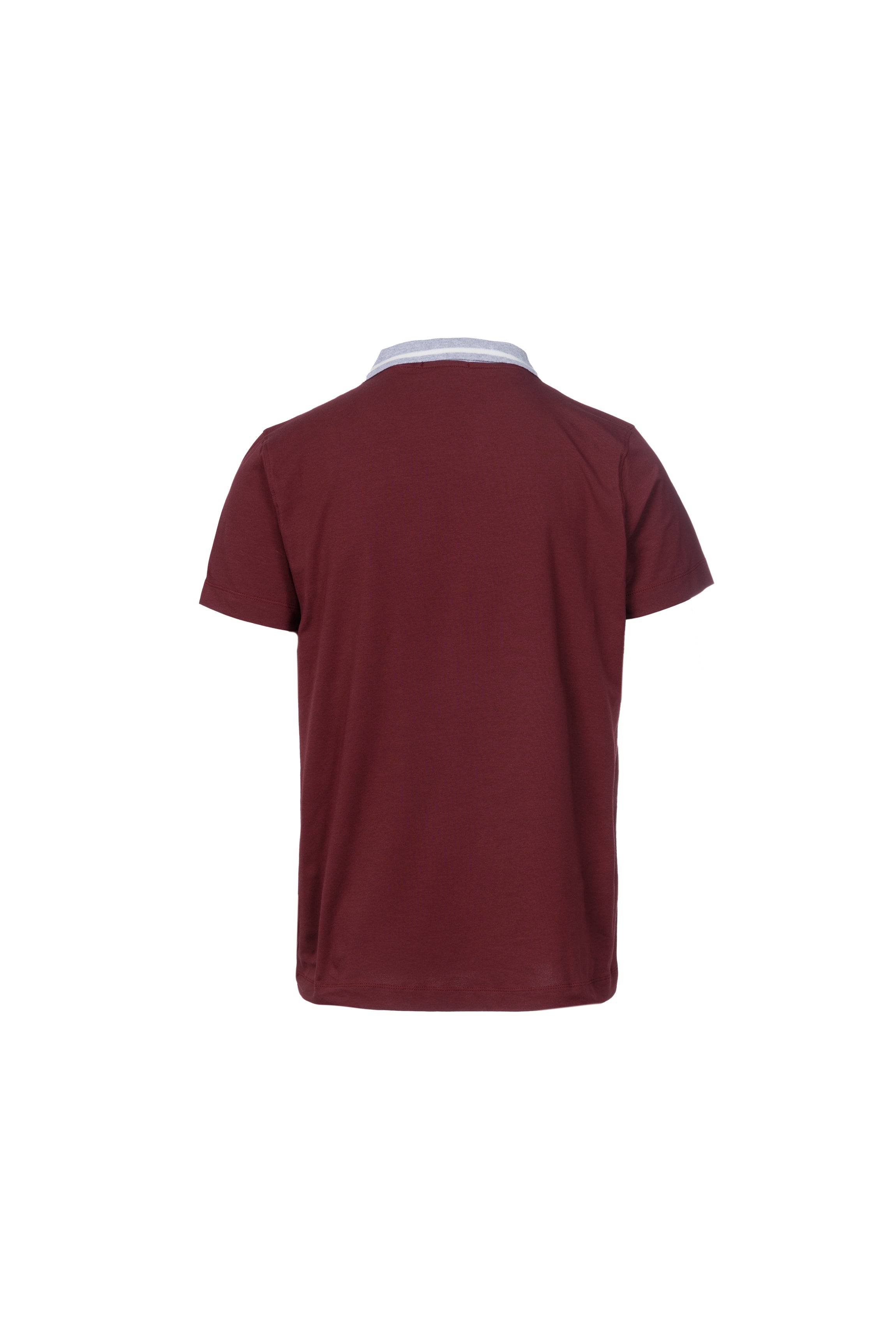 Burgundy stretch cotton polo shirt