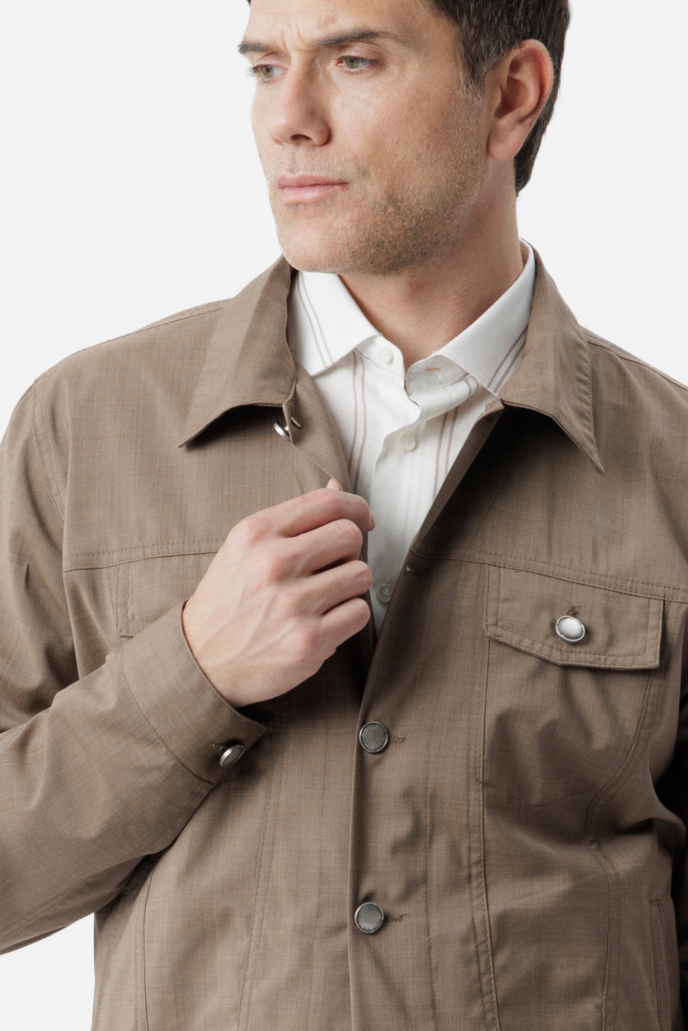 Portofino jacket in tobacco virgin wool