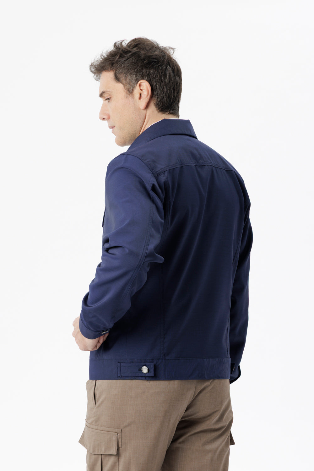 Portofino jacket in cadet blue virgin wool