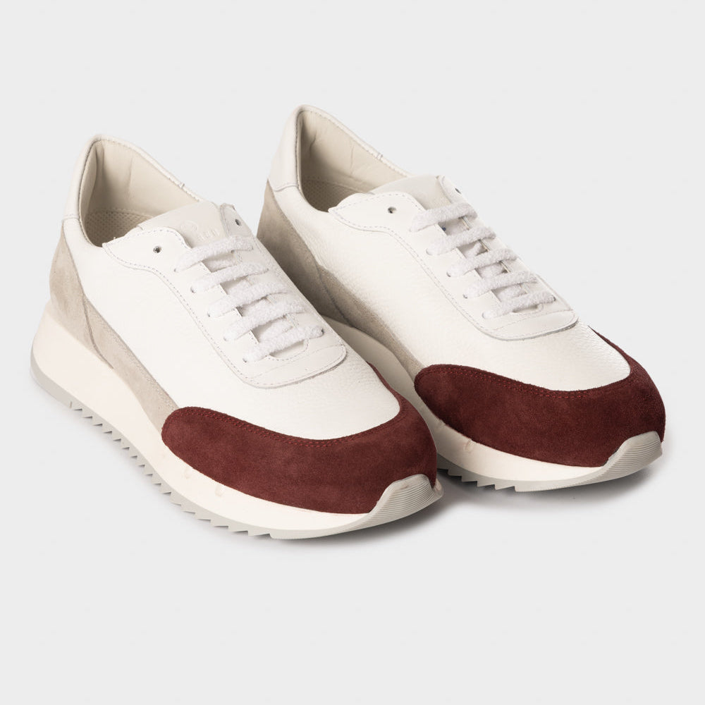 Running white/barolo leather