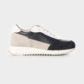 Leather Running Sneaker white/blue