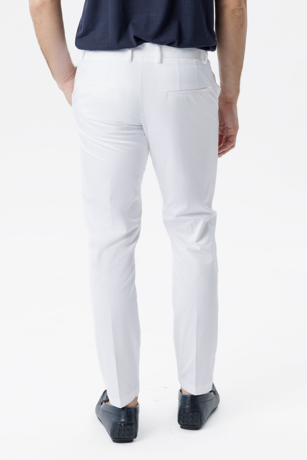 Pantalone slim fit in cotone comfort bianco
