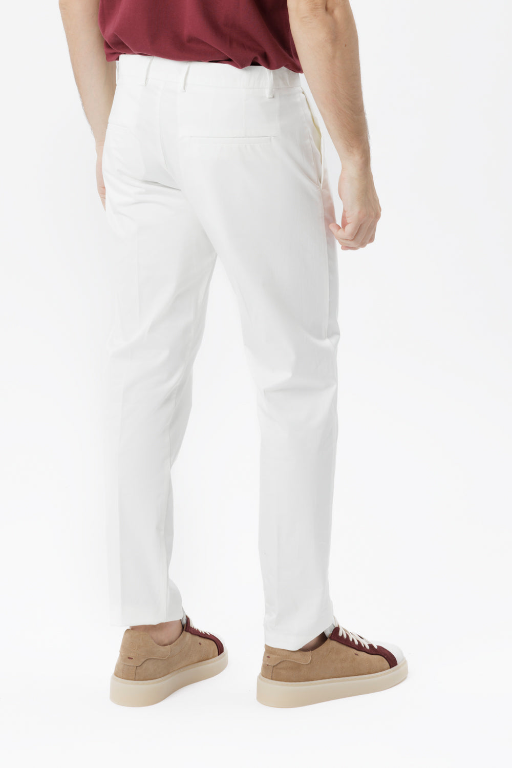 Pantalone slim fit in cotone comfort bianco