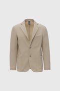 Giacca decostruita monopetto taglio vivo beige