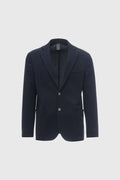 Giacca decostruita monopetto taglio vivo blu navy