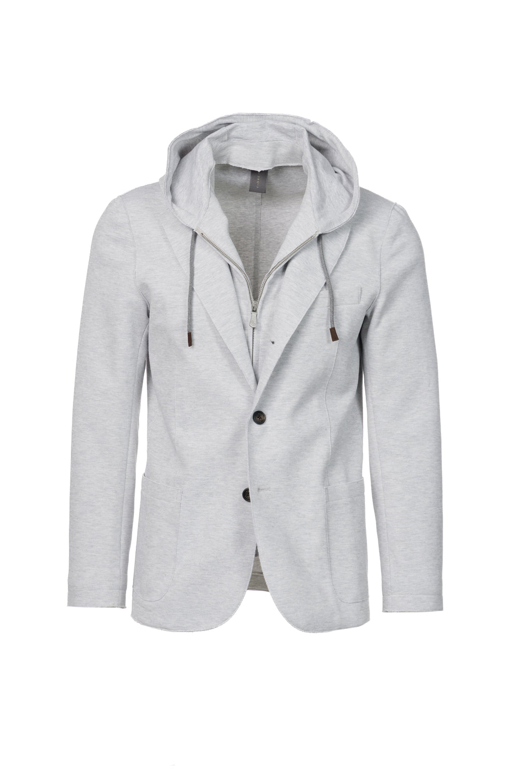 Giacca Trapani con cappuccio e zip in cotone grigio
