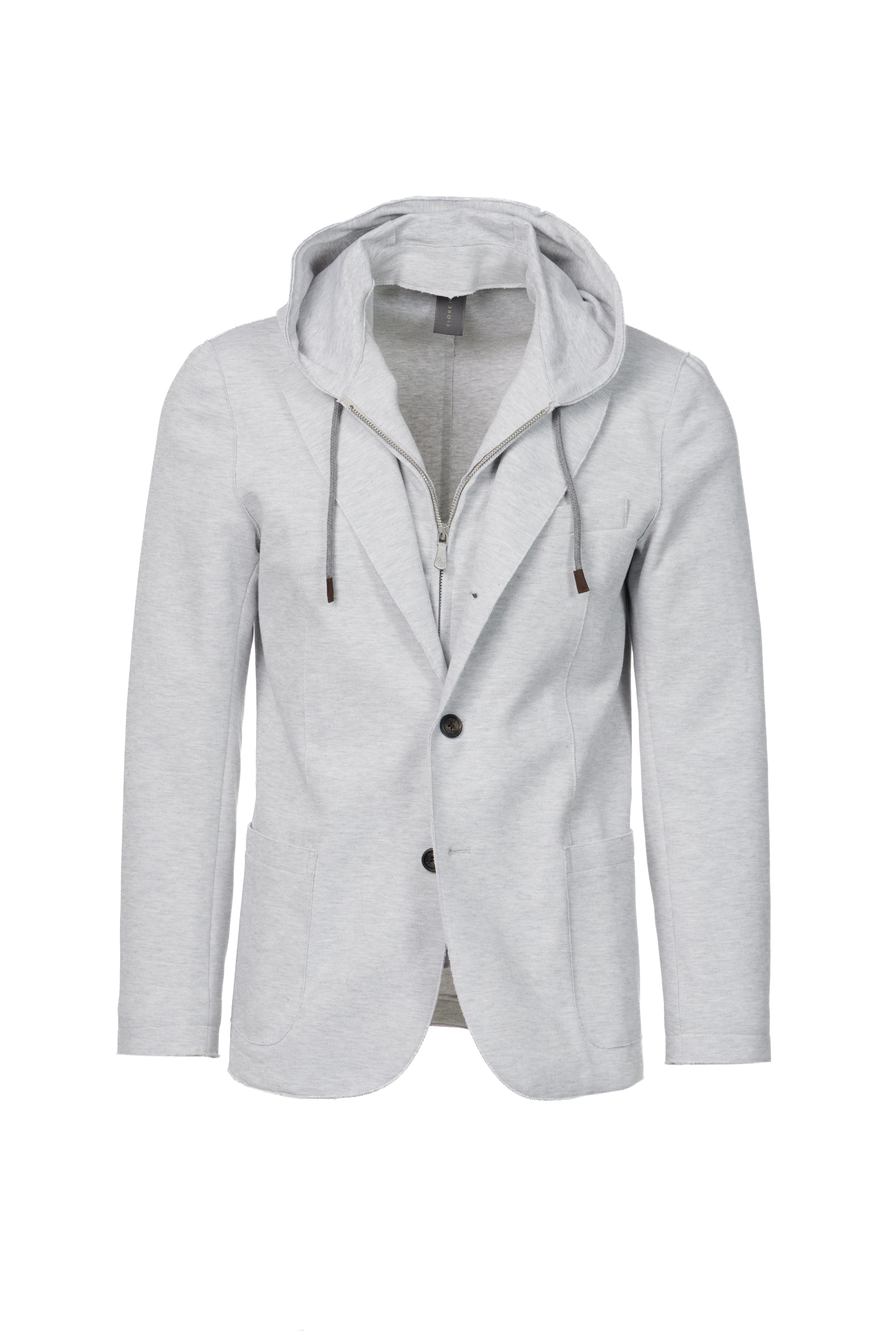 Giacca Trapani con cappuccio e zip in cotone grigio