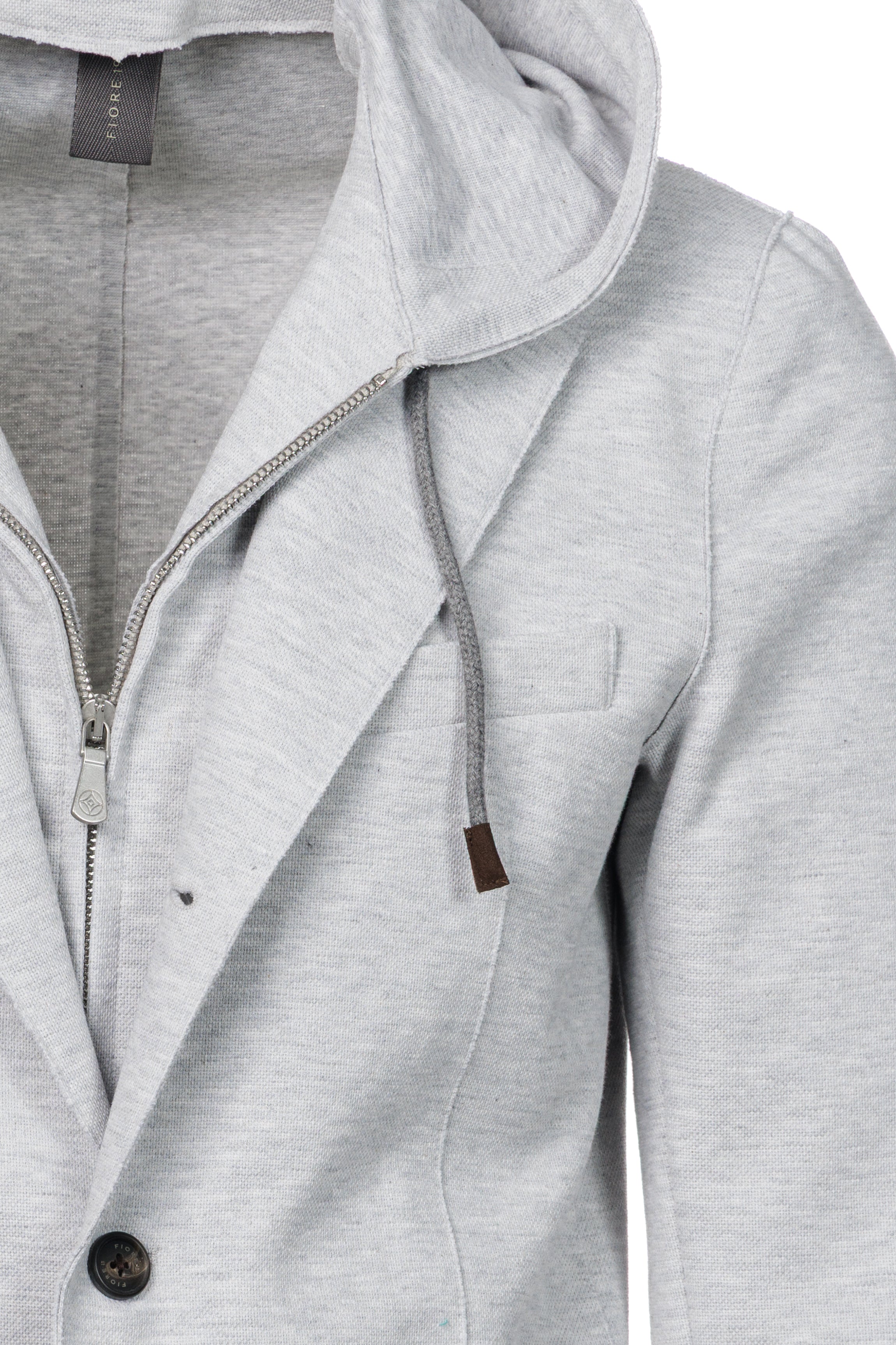 Giacca Trapani con cappuccio e zip in cotone grigio