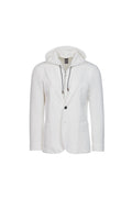 Giacca Trapani con cappuccio e zip in cotone panna