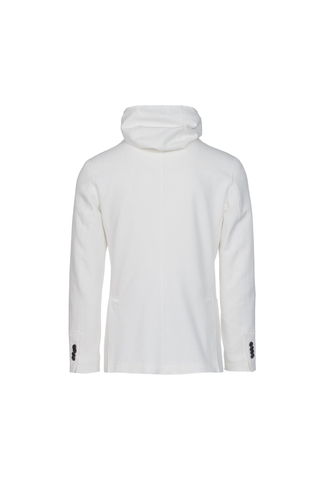 Giacca Trapani con cappuccio e zip in cotone panna