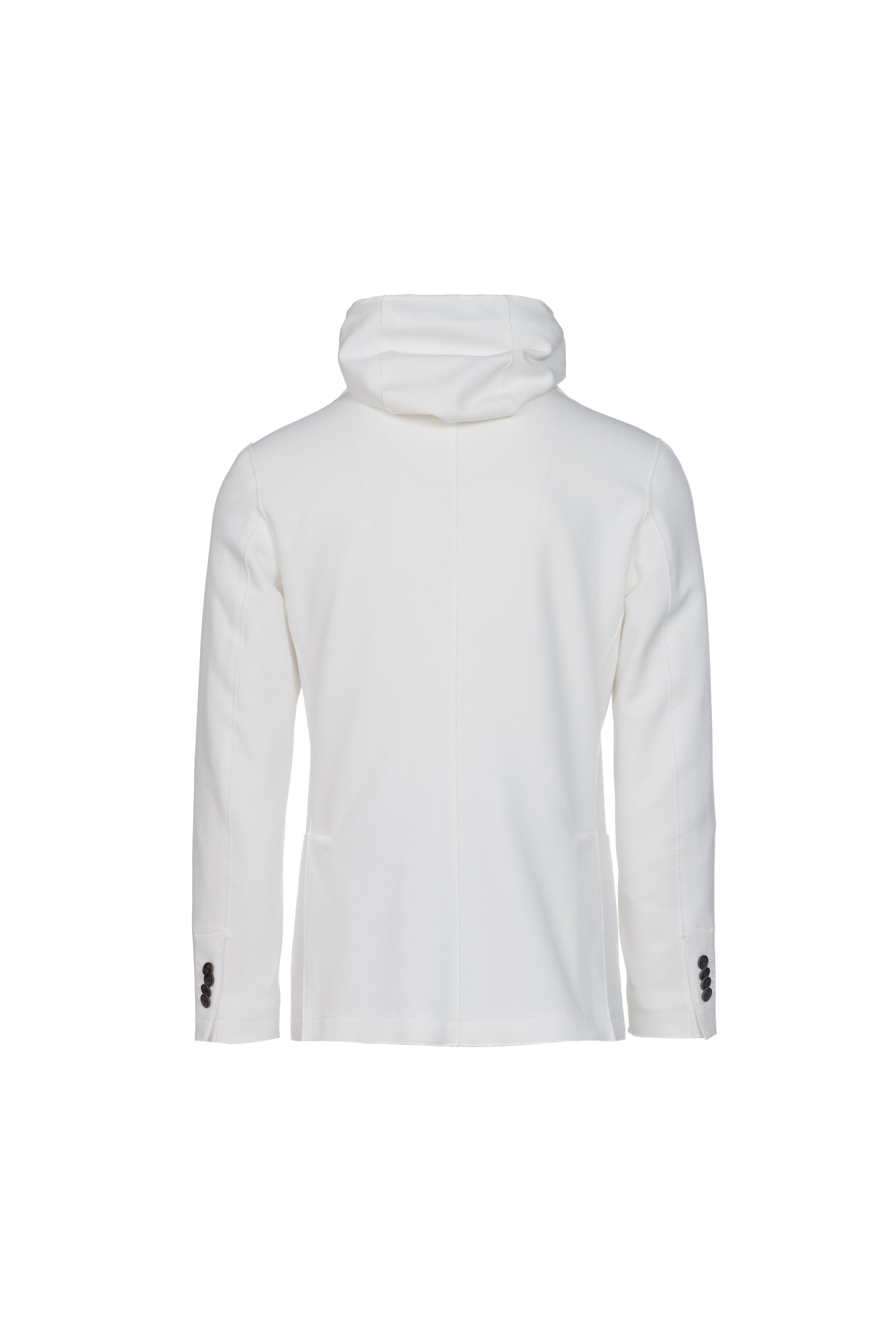 Giacca Trapani con cappuccio e zip in cotone panna