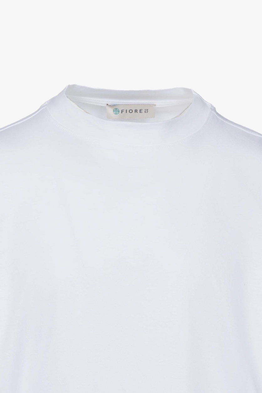 White Pima cotton high-neck T-shirt
