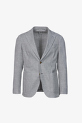 Giacca Napoli monopetto in cotone grigio chiaro