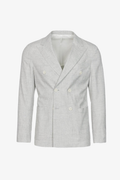 Giacca Venezia doppiopetto in cotone pied de poule grigio chiaro