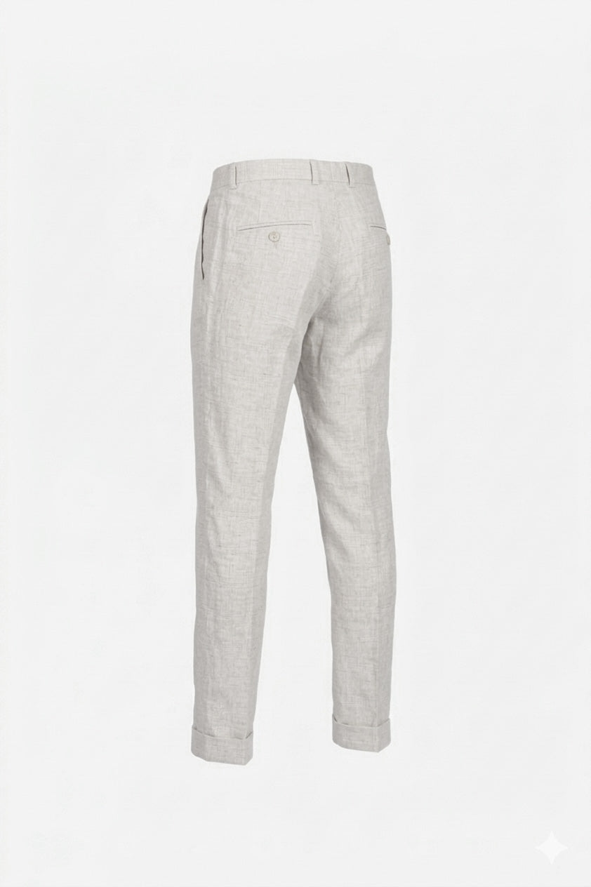 Pantalone Milano in cotone Principe di Galles grigio