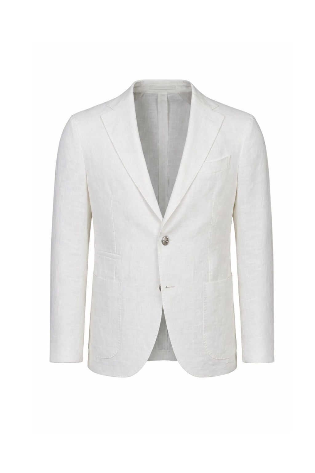 Giacca Napoli monopetto misto lino e cotone bianco