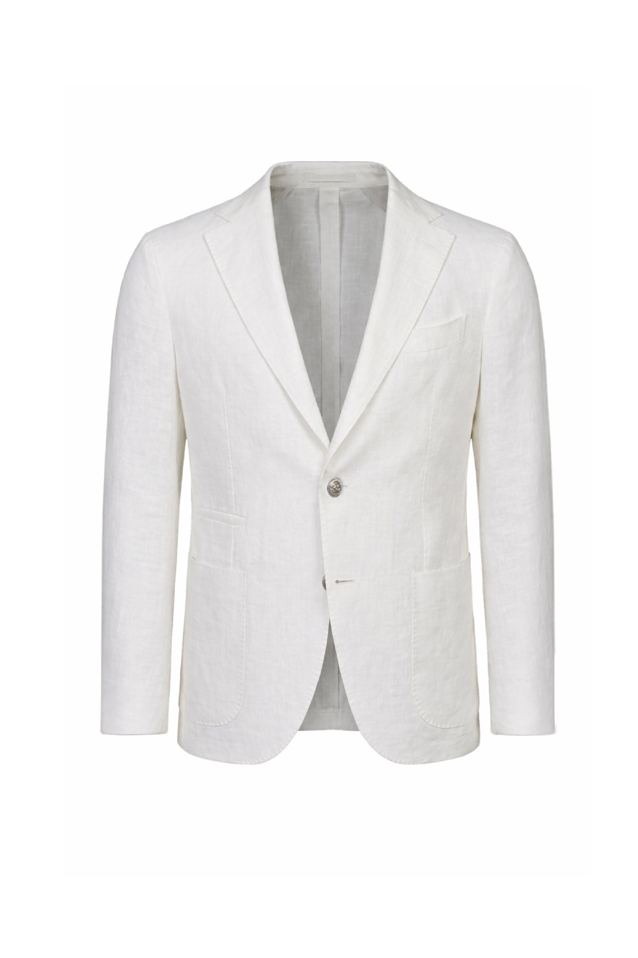 Giacca Napoli monopetto misto lino e cotone bianco