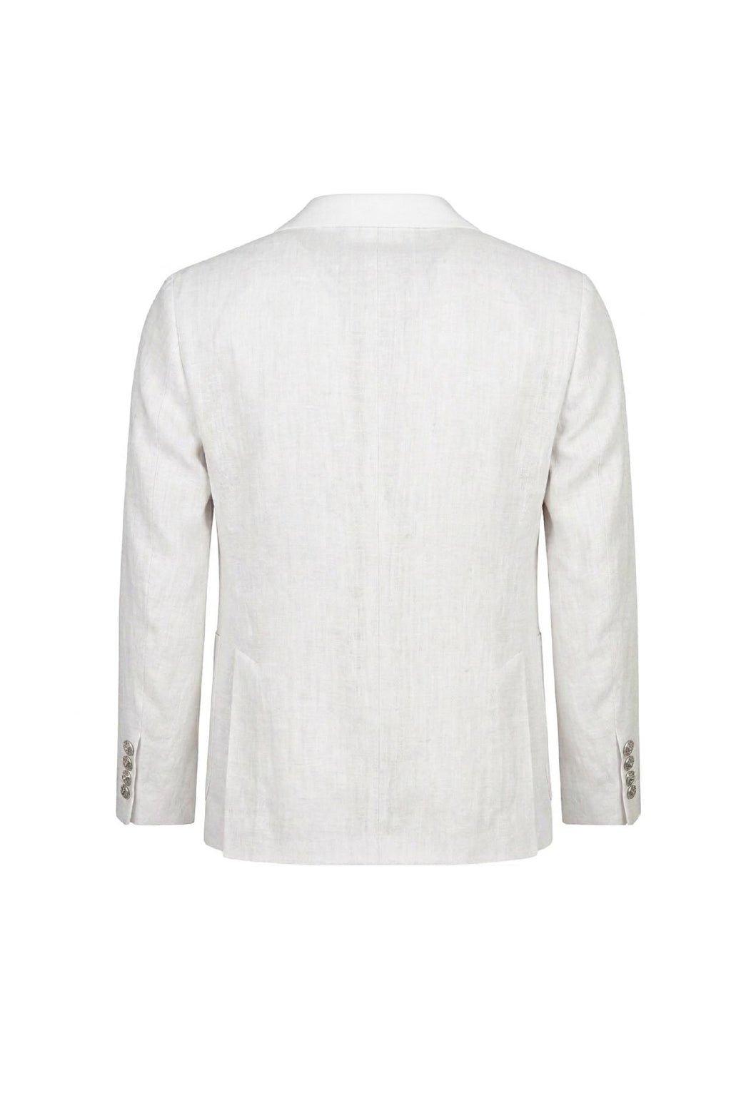 Giacca Napoli monopetto misto lino e cotone bianco