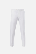 White comfort cotton slim fit trousers