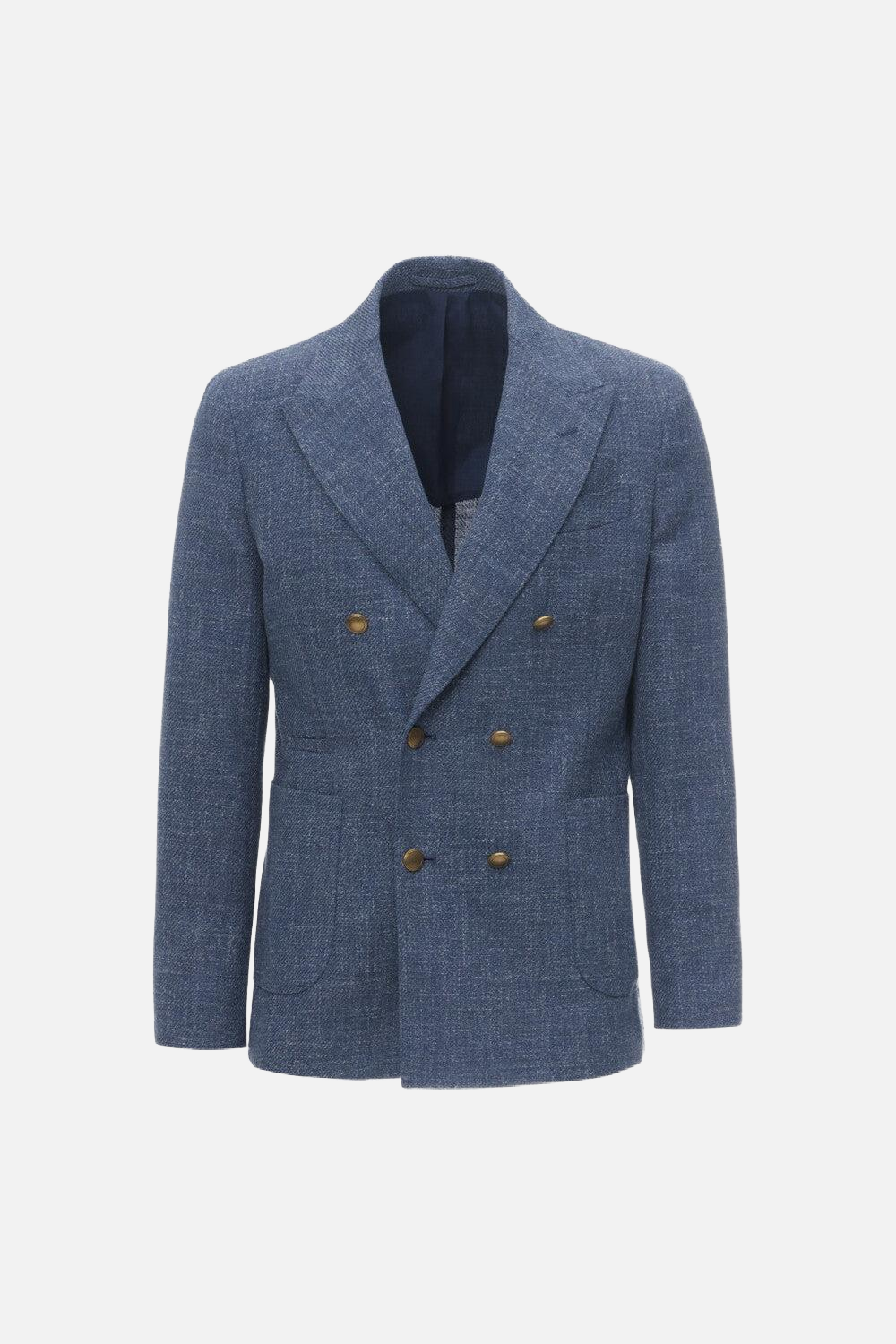 Giacca decostruita un petto e mezzo in cotone blu