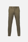 Slim fit trousers in army green comfort cotton