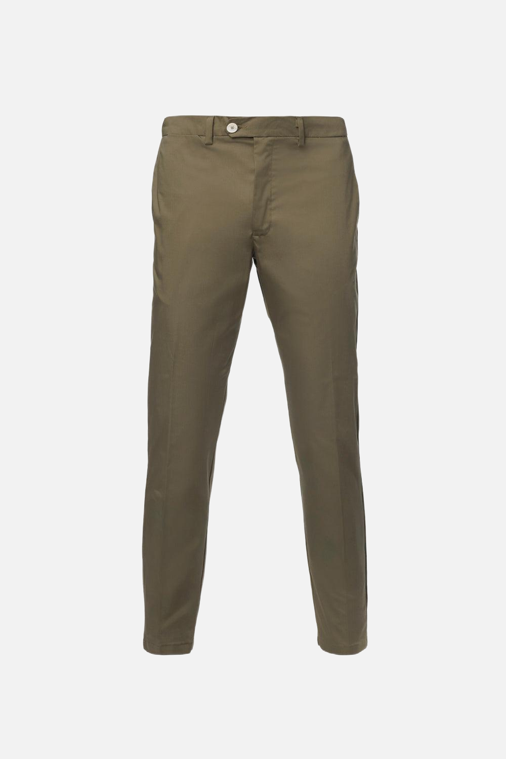 Slim fit trousers in army green comfort cotton