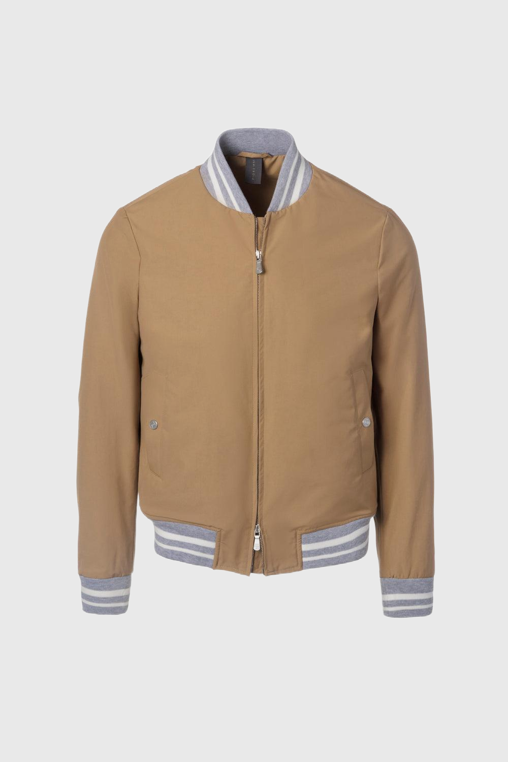 Bomber college in cotone tecnico camel