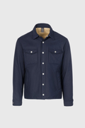 Navy technical cotton overshirt