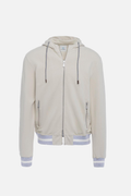 Sand hooded cotton sweatshirt with zip