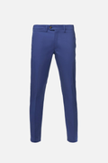 Slim-fit comfort cotton trousers in bluette